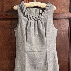 J CREW WOOL BLEND SHEATH DRESS EMBELLISHED NECKLINE SIZE10(8)*